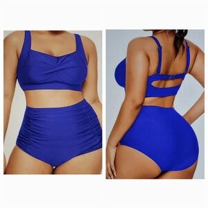 Women's Royal Blue, Summer, Pool, Beach, One Piece Highwaist Flattering Suit